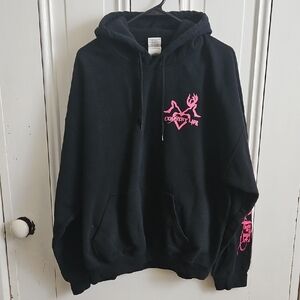 Gildan Black Hoodie with Pink Accents